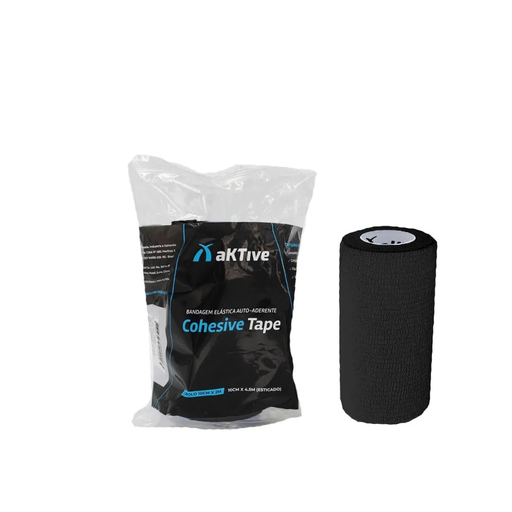 [609963550197] Bandagem Elastica Auto-Aderente Aktive Cohesive Tape 10 CM Preto