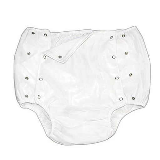 [7898568930517] Calça Plastica Luxo Com Botao (Branco) Tam G 48/50 - Senior Care
