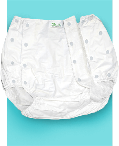 [7898568930470] Calça Plastica Standard Com Botao (Branco) Tam GG 52/54 - Senior Care
