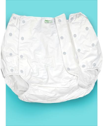 [7898568930449] Calça Plastica Standard Com Botao (Branco) Tam P 40/42 - Senior Care