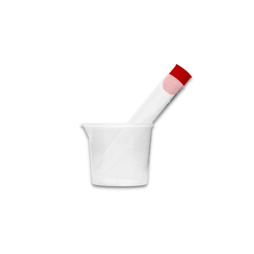 [14211] Coletor de Urina Kit Frasco e Tubo Conico Tampa Vermelha Esteril 12ML 00104-NJ Plasticos