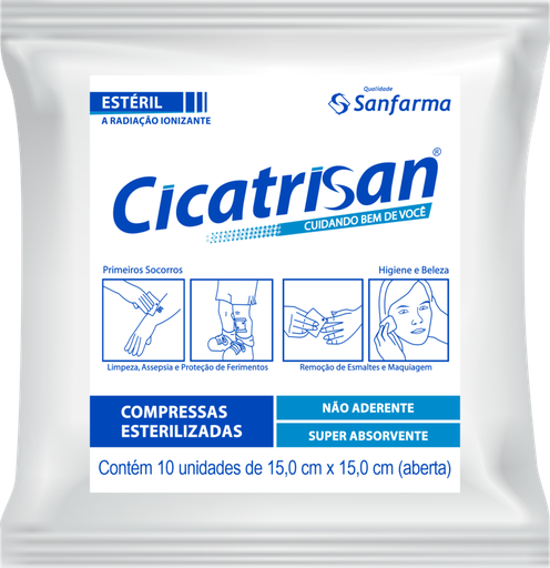 [7898108640838] Compressa Gaze Esteril Nao Aderente Cicatrisan 1un