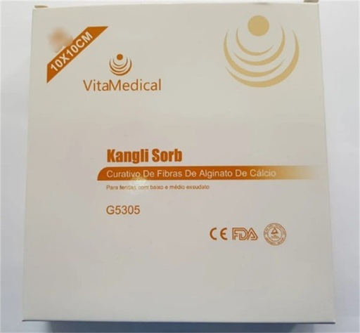 [7908119243062] Curativo Alginato Calcio Kangli Sorb 10,0 x 10,0cm 1un Vita Medical