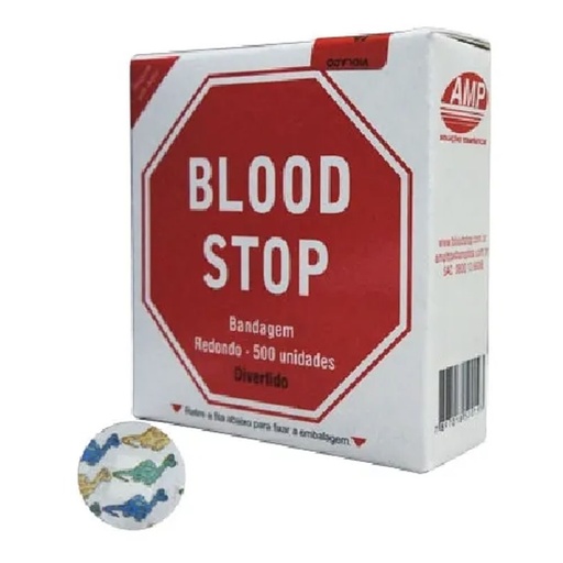 [7897018520193] Curativo Blood Stop Redondo C/500un Infantil AMP Produtos Terapeuticos