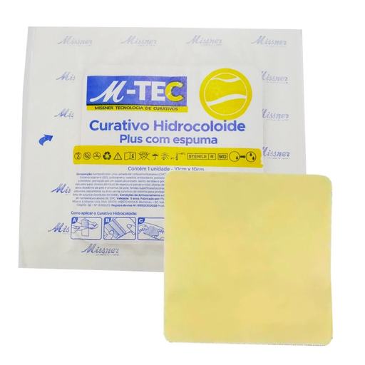 [7896544901735] Curativo Hidrocoloide c/ Espuma 10x10cm 1un M-Tec Missner