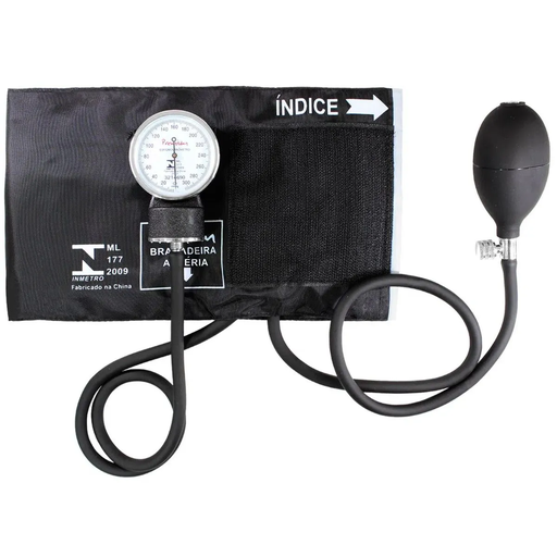 [7898301054494] Esfigmomanometro Nylon Preto C/ Vel-cro S/ Esteto Premium