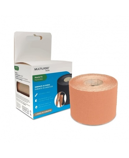 [7899838831992] Fita Kinesio Muscle Fix 5X500CM Bege HC041 Multilaser 1un