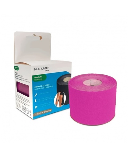 [7908414456990] Fita Kinesio Muscle Fix 5X500CM Rosa HC028 Multilaser 1un