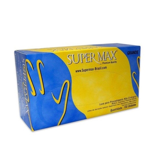 [7898945443036] Luva Latex Com Po M cx com 100un Supermax
