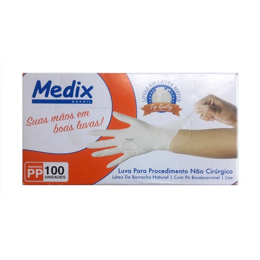 [7898947170015] Luva Latex Com Po PP cx com 100un Medix