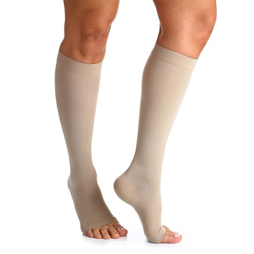 [7898270151811] Meia de Compressao Panturrilha 3/4 Sigvaris 20-30 - 862 Premium Pe Aberto Natural GG2