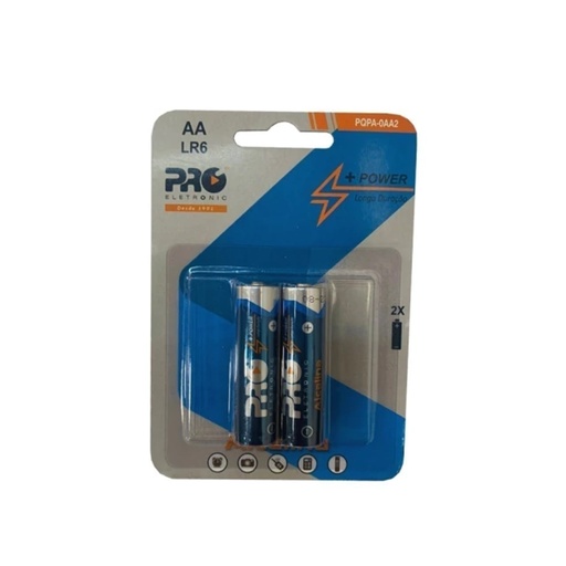 [7898419500135] Pilha Alcalina AA Cartela com 02 unidades - PQPA-0AA2 Proeletronic
