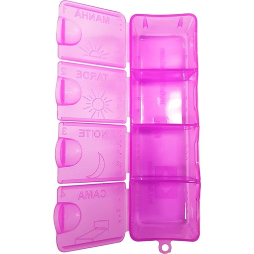 [7898925021018] Porta Comprimidos 4 Compartimentos Porta & Facil