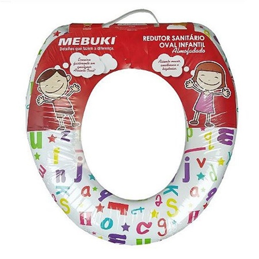 [7896796305428] Redutor Assento Sanitario Oval Infantil Almofadado Mebuki