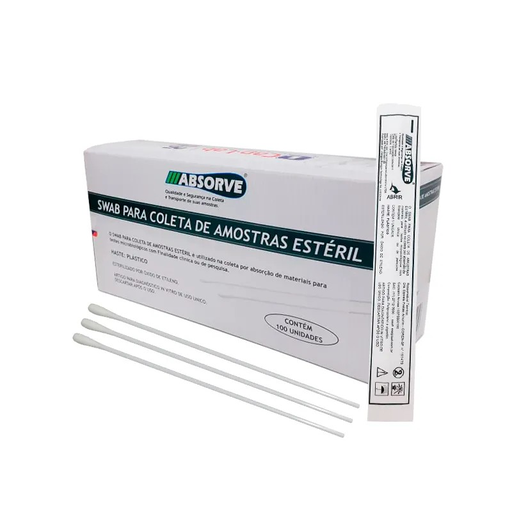 [7898599571956] Swab Haste Plastica Ponta Algodao C/100un Cral