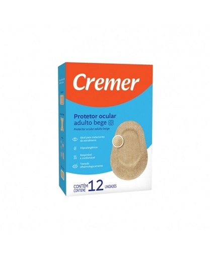 [7891800644494] Tampao Protetor Ocular Adulto Bege com 12un Cremer